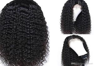 134 Cabelos de cabelo Remy pré -arrancados perucas de cabelo humano invisíveis para mulheres negras 100 Remy Malaysian Long Curly pré -arrancada fechamento5961813