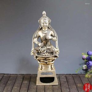 Dekorative Figuren Alte chinesische Tibet Silber handgefertigt Nepal Lotus Buddha Bodhisattva Statue