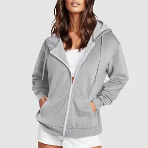 Kvinnors hoodies casual ficka huva tröjor tröjor jackor lång ärm