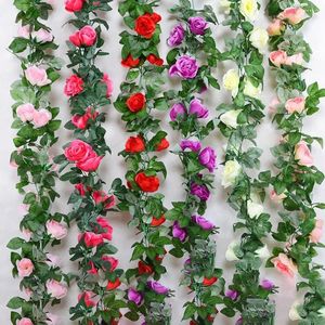 Декоративные цветы 220 см искусственная ткань розовая виноградная винограда цветочная стена висят фальшивая гирлянда вечеринка свадебная украшение домашнего декор