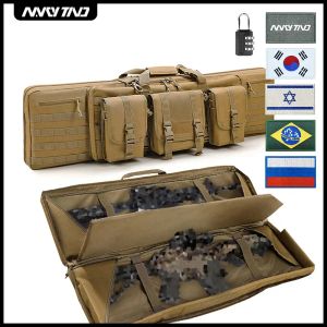 Mochilas Caixa de rifle tático Caixa de pesca multifuncional Double Carbine Gun Protect Storage 46inch Airsoft Hunting Backpack Military