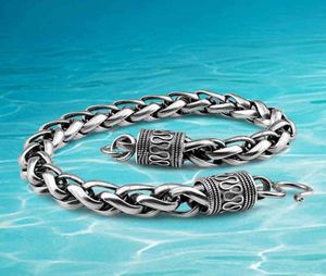 Solid 925 Sterling Bracelets Bangles Men Vintage Style Thai Silver Men039s Bracelet Wide 7mm4653490