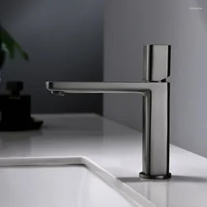 Bathroom Sink Faucets European Light Luxury El Apartment Fine Copper And Cold Washbasin Faucet