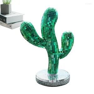 Dekorativa figurer Creative Cactus Ornaments Reflective Disco Ball Mirror Sculpture Handgjorda dekorationsförsörjningar för nattklubbar