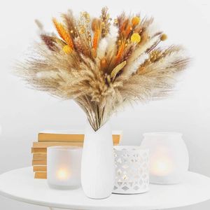Decorative Flowers Fully Dried Pampas Grass Artificial Bouquet For Bohemia Weddings Home Christmas Autumn Fall Decor
