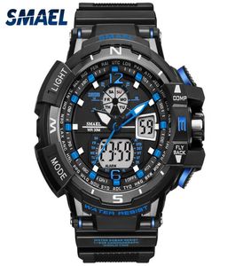 Man Sport Watch Su Geçirmez Şok Rezitant Smael Brand Luxury Mens Wrist Saat S Shock 1376 Dijital Saat Led Erkek Saatler Gold6774033