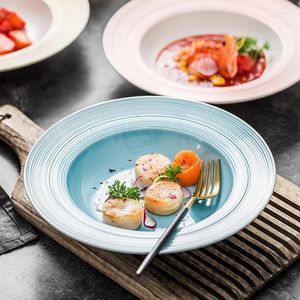 Plates Nordic Minimalist Western Plate Brushed Straw Hat El Kitchen Set Up Dishes And Cutlery Dinner