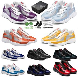 Box Americas Cup XL Sıradan Ayakkabı Ucuz Patent Deri Eğitimler Yeşil Spor Ayakkabıları Mesh America Kupası Erkekler için Dantel Sneaker Yumuşak Kauçuk Beyaz Tasarımcı Ayakkabı 38-46