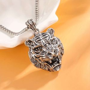 Trendy Male Zodiac Tiger Pendant Necklace Hip Hop Sweater Chain Accessories