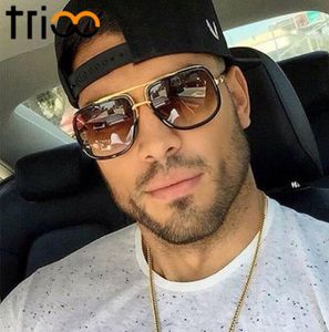 Trioo High Fashion Square Mens Sunglasses Brand Unissex Gold Metal Metal Frame Male Eyewear Quality Gradiente Sun Glasses para5087916