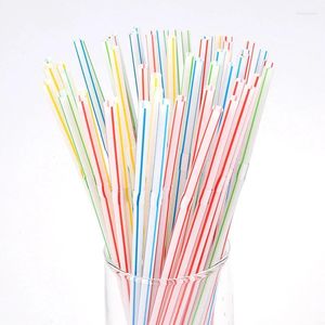 İçme Pipetler 100 PCS/PACK PP Süt Çay Kahve İçecekleri Tek Kullanımlık Renkli İçecek Saman Pratik Mutfak Bar Aksesuarları