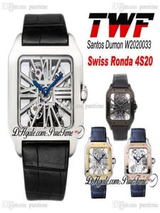 TWF Tom Holland Dumont Skeleton W2020033 Męskie zegarek Szwajcarskie Ronda 4S20 Kwarc Analog mechaniczny Blue Leather Pasp Super Edition PTC3866514