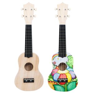 Nota di chitarra Wood 23 pollici ukulele 4 corde per principianti ragazze ukulele kit fai -da -te chitarra impara piccolo strumento di chitarra musique kids hx50ll