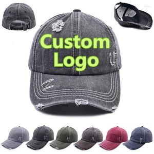 Ball Caps Logo Custom UNISSISEX Vintage Washed Hold Hat angusted Sports Baseball Cap Men Hats Ajusta Chapéus Mulher Snapback