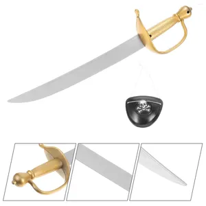 Bolsas de armazenamento Kids máscara ocular máscara pirata Playset Swords Eyepatch Cosplay Festas de festa de aniversário Decorações temáticas de faca Criança de plástico