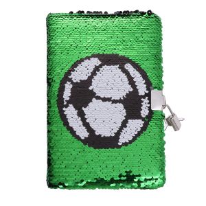 Notebooki Sequin Football Journal Secret Diary with Lock Notebook Prywatny dziennik notatnik Prezenty dla chłopca notatnik