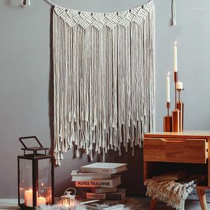 Tapestries 107x75cm Bohemian Weave Tapestry Macrame Banners Wall Wedding Hand Tassels Background Hanging Home Room Tassel Decor
