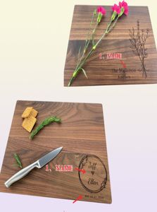 Personlig anpassad textgravering Walnut Cutting Board Kitchen Supplies 2206211884638