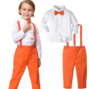 Set di abbigliamento per neonati di abbigliamento da bocconcariera per bambini per bambini vestiti per bambini regalo per la sospensione arancione invernale pografia invernale costume