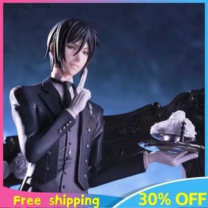 Action Toy Figures 25cm Black Butler Anime Figurer Sebastian Michaelis Kawaii PVC Model Doll Peripherals Små siffror Manga Anime Action Gift Toys Y240415