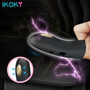 Ikoky 18K cinghia d'oro sul dito vibratore giocattoli sexy per uomo donna g-spot massaggio clitoride stimolazione anale 7 frequenza erotica