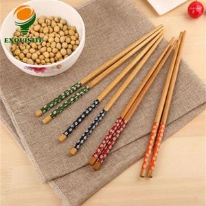 Chopsticks Classic Wooden Hand Polishing Pot Anti Slip Design Printed Natural Bamboo Health