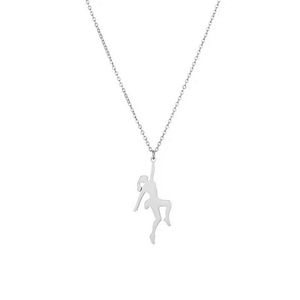 10PCS Goddess Of Rock Climbing Mountain Girl Necklace Stainless Steel Boy Hero Climber Humanoid Pendant Clavicle Choker for Hiking Outdoor Travel Extreme Sports