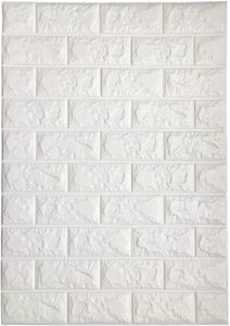 3D z cegły naklejka ścienna Płytki ścienne Self Peel, aby przykleić panele dekoracyjne na ścianie do salonu biała kolor 3d Wallpap3402070