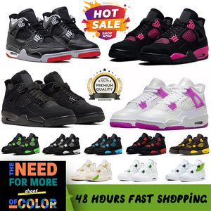 4 4s Basketball Shoes Men Women Black Cat Bred Reimagined Pine Green pink oreos Midnight Navy Seafoam Red Cement Thunder Trainners shoe Sports Sneakers with box