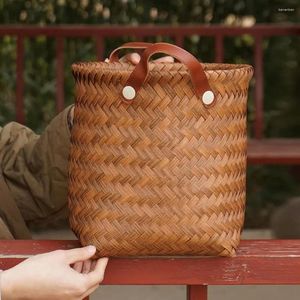 Laundry Bags Multi-purpose Storage Basket With Handle Capacity Imitation Rattan Load Bearing For Outdoor