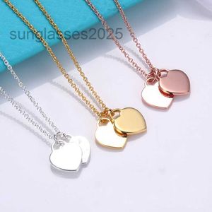 Luxury Double Heart Necklace Heart-Shaped Diamond Pendant Designer Neck Jewelry Christmas Gift Women Accessories Wholesale 69683878