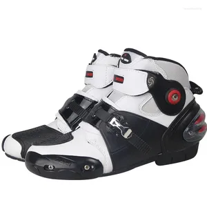 Sapatos de ciclismo Moto Microfiber Leather Boats Motorcycle Boots Short Professional Racing Motociclista