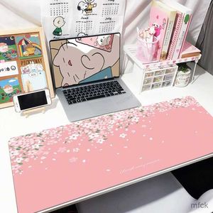 Mouse Pads Wrist Rests Sakura 80x30cm XXL Lock Edge Mousepads Cherry Large Gaming Mousepad Keyboard Mats Mouse Mat Beast Desk Pad For Gift Mouse Pads