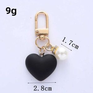 Keychains Bedanyards Fashion Heart Keychain Fosted Heart Pearl Pingeying
