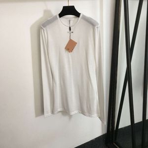 İnce Fit Bayan Gündelik Yaka Mektubu Basitleştirilmiş Uzun Kollu T-Shirt Alt Gömlek Güneş Koruyucu Beyaz