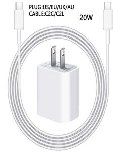 20W PD Fast Charging Adapter Charger Cord USB C -kabel för Apple AirPods iPhone 14 13 12 Mini 11 Pro Max Phone Charge Data Line7155684