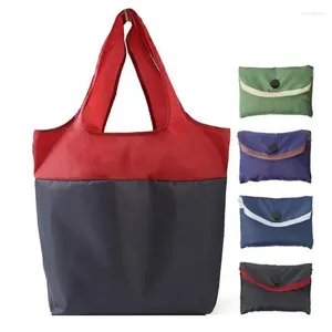 Storage Bags Foldable Shopping Bag Reusable Travel Grocery Washable Tote Waterproof Handbag Long Handle For