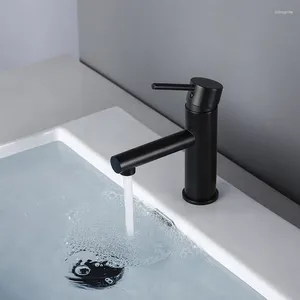 Banyo Lavabo muslukları lüks benzersiz degsin pirinç lavabo musluk-set mat siyah yuvarlak güverte montaj tek delik ve soğuk su musluğu