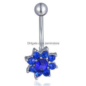 Navel Bell Button Rings Yyjff D0215 Moustache Belly Ring Mix Colors 14Ga 10Mm Length Drop Delivery Jewelry Body Dhuyr