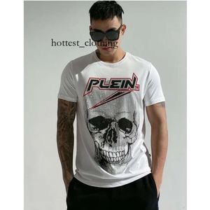 Philipe Plein TシャツブランドデザイナーラインストーンスカルメンTシャツクラシック高品質のヒップホップストリートウェアTシャツカジュアル8923 392