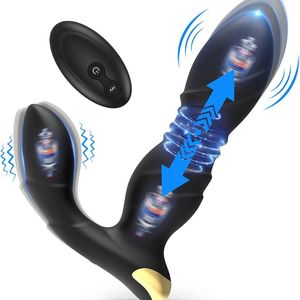 anal plug sex toys New retractable prostate massager for adults, wireless remote control, vestibular anal vibrator, anal and anal plug Anal Vibrators