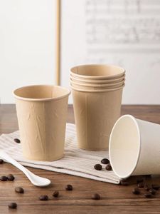 Cups usa e getta cannucce 40pcs/confezione di alta qualità in fibra di bambù per la casa di carta per la casa a tazza per tea party forniture di plastica con coperchio