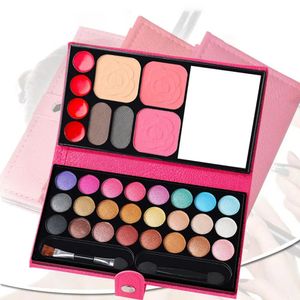 33 Farben Make -up -Kit Lidschatten Pulver Blush Lippenstift Spiegel langlebig mit Anfängerpaletten Mädchen Kosmetik Pfanne N2A2 240415