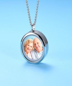 Z8492 Glass Round Pendant High Polished Cremation Jewelry Hold Loved One Ashes Po Keepsake Memorial Urn Locket Women Män Neckla2520686