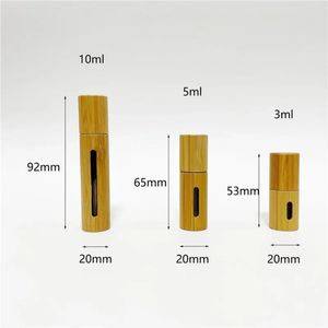 2024 3ml 5ml 10ml Bamboo Wood Bottle Perfume Empty Oil Stainless Roll On Ball Aromatherapy Rollerfor Aromatherapy Roller Oil for Bamboo Wood