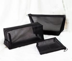Black Transparent Cosmetic Bag Portable Travel Makeup Case Zipper Make Up Organizer Storage Pouch Toiletry Wash Bag RRA18811166646