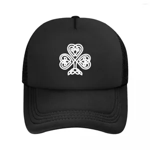 Kapity kulowe fajne białe celtyckie koniczyka szamkoczy celty symbol ciężarówki kapelusz kobiety mężczyźni spersonalizowane regulowana czapka dla dorosłych baseballowych na zewnątrz