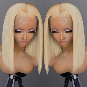 613 Honey Blonde Colored Human Hair Wigs For Women Human Human Remy Brasil Brasil Curto Bob Wig 8 10 12 14 16 polegadas 240409