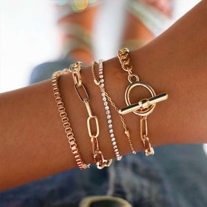 Han World Chain ot Schnalle Kreis 5-teiliger Schmuck Instagram Beliebtes gleiches Stil Set Armband