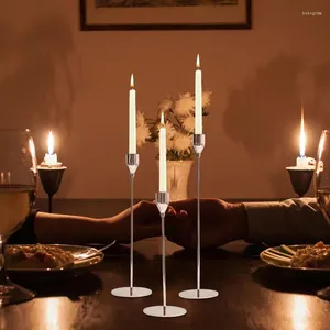 Ljushållare 3st Metal Luxury Candlestick Ornament Fashion Wedding Stand Decoration Piece For Room Desktop Home